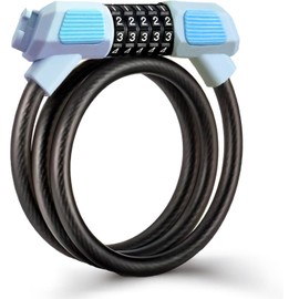 Fenxyo Bike Locks High Security Bicycle Cable Lock 120cm/12mm, 5-Digit Waterproof Resettable Combination Chain Locks for Bike Cycling, Moto, Door, Blue