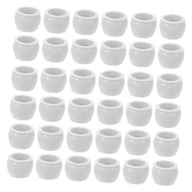 Anneome 50pcs Miniature Dollhouse Flower Pots Realistic Small Plastic Planters for DIY Crafts Succulent Ornament Decoration for Indoor and Outdoor Micro Landscape Space Saving Accessories