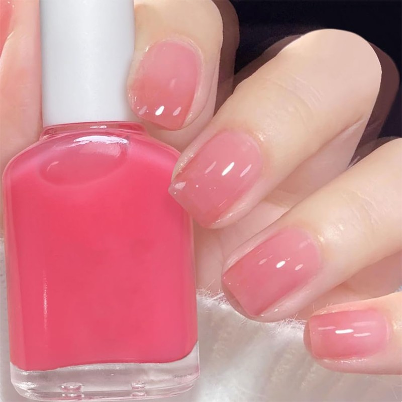 COSMOO Esmalte de Uñas Nude Rosa Melocotón Secado Rápido Transparente