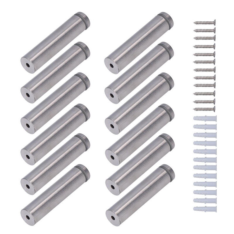 12 Set Stainless Steel Standoff Screws 19x80mm Advertising Screws Mounting