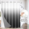 Nesphy No Hook Ombre Black and Grey Shower Curtain with