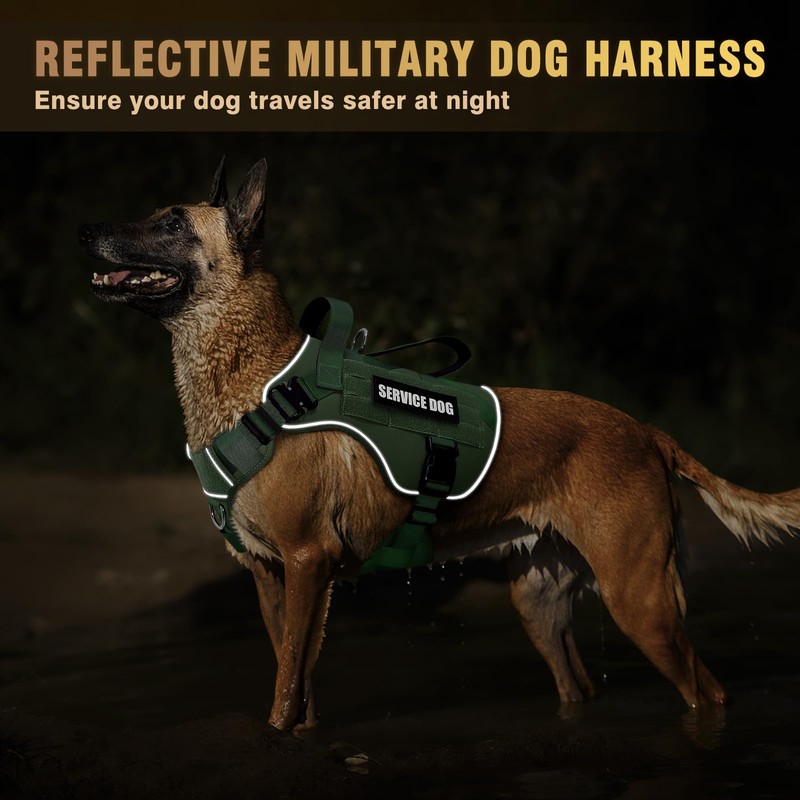 WINSEE Tactical Dog Harness for Large Dog, Heavy Duty Service