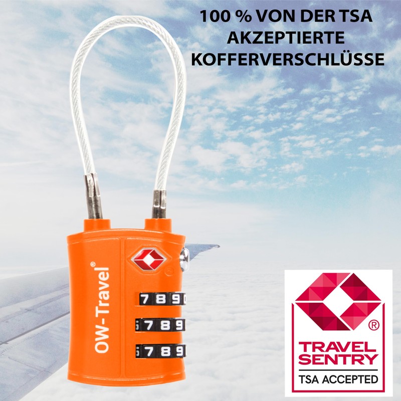 OW-Travel TSA Approved Luggage Locks (2 Pack) 3 Digit Heavy