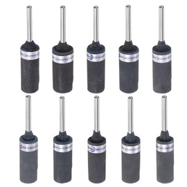 sourcing map 10pcs Abrasive Sandpaper Rolls Kit 180-2000 Grit 3mm Shank Sanding Drums Sleeves Cylinder Grinding Head for Woodworking Glass Metal Polishing