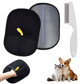 XZSKD 2 Pcs Pet Grooming Gloves, Dog Grooming Mitt, Bring 1 Comb, Reusable Pet Grooming Gloves For Cleaning, Hair Removal, And Grooming Purposes