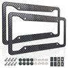 ZXFOOG Carbon Fiber License Plate Frames- 2 Pack Black Aluminum