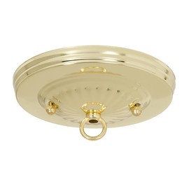 B&P Lamp® Brass Plated Steel Ceiling Light Canopy Plate Kit, 5-1/8 Inch Diameter