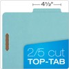 Pendaflex Classification Folders, 2 Dividers, 2" Fasteners, Letter Size, Blue,