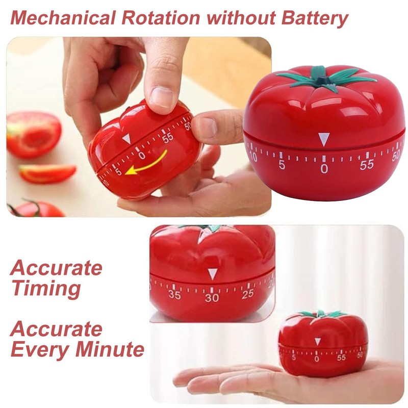 2 Pcs Cute Pomodoro Timer, Kitchen Timer, Count Down Alarm