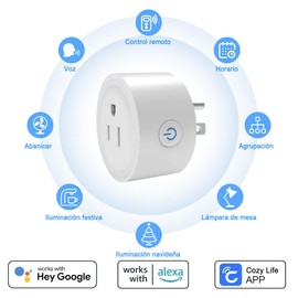 DAHAN Enchufe Inteligente WiFi, Mini Smart Plug para El Hogar, Smart Outlet Compatible con Alexa, Google Home, IFTTT, Control Remoto via APP los Dispositivos, con Función de Sincronización (2)