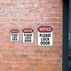 Portrait Round Plus Notice Please Lock Door Wall or Door