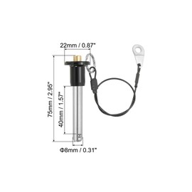 PATIKIL Quick Release Pin 5/16" x 1.57", Ball Locking Pin 304 Stainless Steel Quick Release Fastening Safety Locating Pins with Push Button 25 cm Lanyard Cable (8 x 40mm)