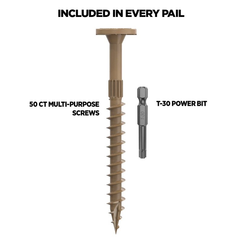 1/4" Multi-Purpose Flat Head Structural Screw - 3" x 1/4"