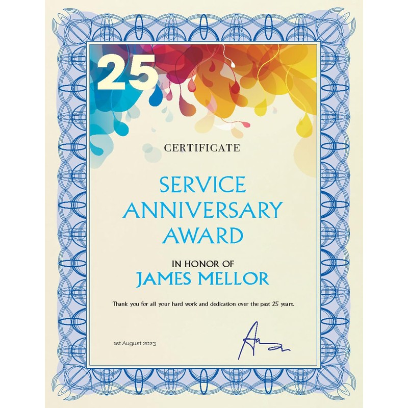 Computer Craft A4 Certificate Papers with Foil Seals, 90gsm, Blue