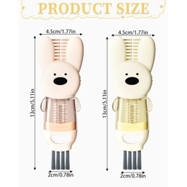 KGDUYC 2 x Cleaning Brush, 3-in-1 Multifunctional Cleaning Brush with Rabbit Design, Gap Cleaning Brush for Bottles and Cups, Portable Cleaning Tools for Cup Lids