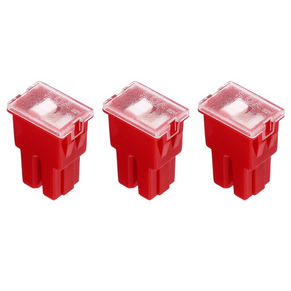 MECCANIXITY 3pcs Cartridge Fuse, 32VDC 50A Female Terminal Automotive Assortment
