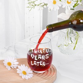 Futtumy 30th Birthday Gifts for Women Her, 17 OZ Thirty Years Later Wine Glass, 30 Year Old Birthday Gifts for Women Mom Wife Daughter Sister Friend Aunt Female, Gift for 30th Birthday Christmas