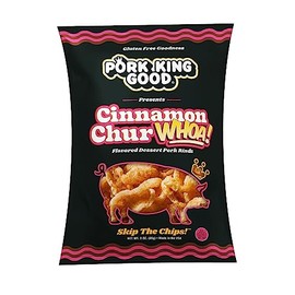 Pork King Good Cinnamon ChurWHOA 3 oz Dessert Flavored Pork Rinds - (4 Pack) Sweet and Salty, Gluten Free Snacks