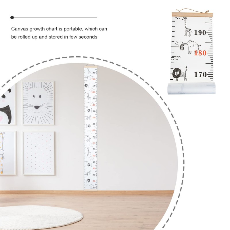 Alipis Animals Growth Height Wall Chart Canvas Measurement Hanging Wall
