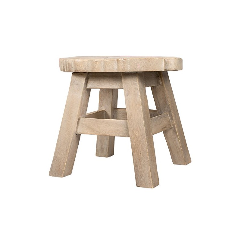 Bunny Design Hand Carved Acacia Hardwood Decorative Short Stool