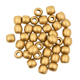 Mandala Crafts 200 Gold Beads Wooden Beads for Crafts, Large Hole Wood Beads for Macrame Beads Jewelry, Barrel Wood Beads for Hair Beads Braid Dreadlock