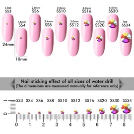 288Pcs Crystal Ab Crystal Rhinestones,Glass Flatback Rhinestones Gemstones for Nail Face Makeup Art Crafts Clothes Decoration-(SS30,6.5mm,Crystal Ab)