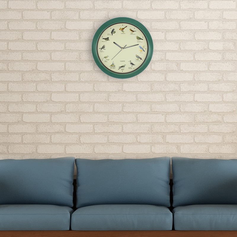 Belinlen Singing Bird Wall Clock 12 Inch Bird Singing Clock