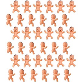 36pcs mini bebés de plástico para baby shower, juego de cubitos de hielo, decoraciones de fiesta, juguetes de bebé