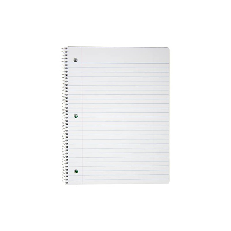 Top Flight Standards 1-Subject Notebook, 70 Sheets, Perforated, Wide Rule,