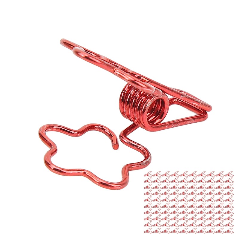100pcs Binder Clips Flower Shape Hollow Long Tail Cartoon Metal