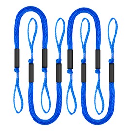 NIUTRIP 4FT Bungee Dock Line with Foam Floats Stretchable Boat Rope for Kayak, Jet Ski, Pontoon, Seadoo, Canoe, Fishing Boat Shock-Absorbent Dock Lines (4-Pack Blue)