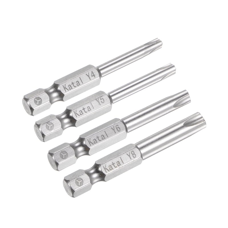 sourcing map Y4-Y8 Tri-Point Screwdriver Bit Set 1/4" Hex Shank