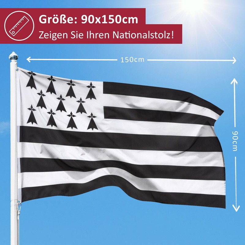 PHENO FLAGS Brittany Flag 90 x 150 cm - Weatherproof