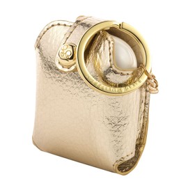 Lilly Pulitzer Leatherette AirPods Holder, Cute Keychain Case with Access to Charging Port (Gold)