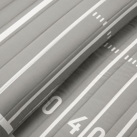 Lush Decor American Football Reversible Oversized Kids 4 Piece Quilt Set, Twin, Gray & Black