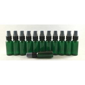PHB Lot 12 Green PET 1 oz Bottle w Black Fine Mist Pump Sprayers/Atomi
