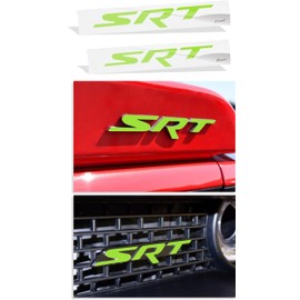 SRT Badge Overlay Decal Stickers - Grille and Trunk - 2015-2016 Challenger SRT Hellcat (Sublime Green)