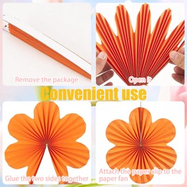 9 Pcs Paper Flowers Decorations,Paper Fan Decorations Hanging,Hanging Decorations for Birthdays Weddings Garden Party Decorations Events Accessories