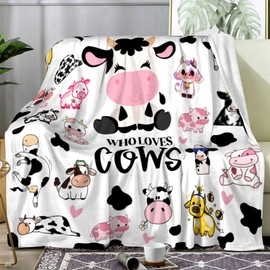 Cow Gifts - Manta de franela suave para los amantes de las vacas, adultos, mujeres y niñas, para ropa de cama, recámara, sala de estar, sofá, 60 x 50 pulgadas