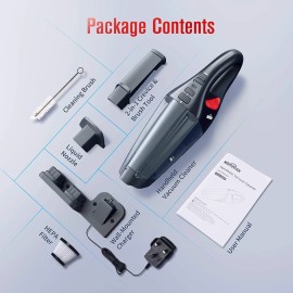 Hommak Handheld Vacuum Cordless, 6Kpa Powerful Suction Hand Vacuum Cleaner