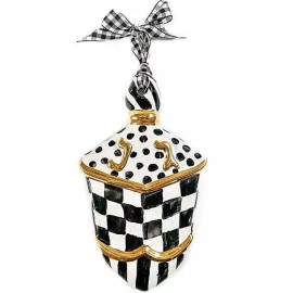 Brand New Mackenzie Childs Black & White Hanging Dreidel