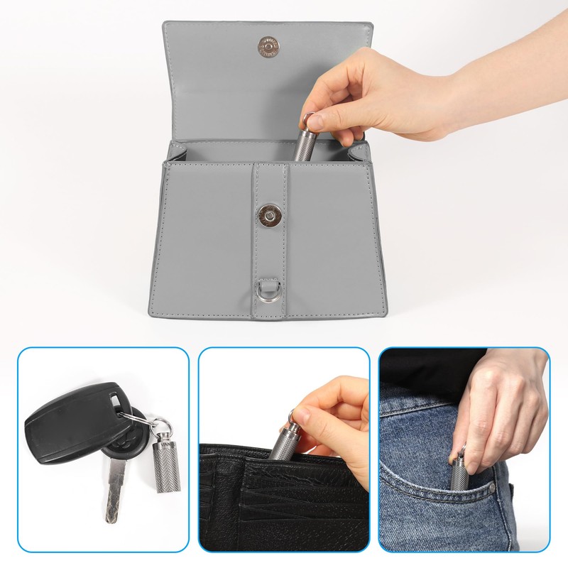 VANSU Titanium Waterproof Keychain Pill Holder Container,Portable Mini Size Pill