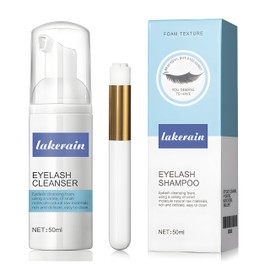 Eyelash Extension Shampoo 50 ml + Brush - Eyelid Foaming Cleanser - Sensitive Paraben & Sulfate Free - Eyelash Wash and Lash Bath for Extensions - Salon Use and Home Care