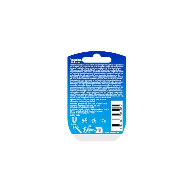 Vaseline - 2 Pack Bálsamo para Labios Mini Tarro HIDRATACIÓN