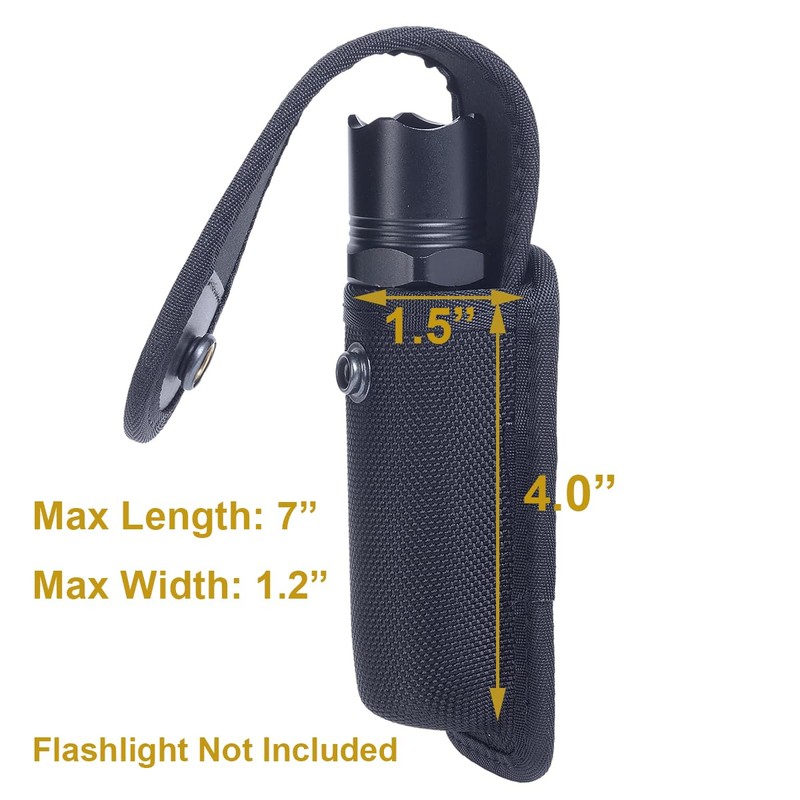 TAFTACFR Molded Flashlight Pouch Tactical Flashlight Holster with Removable Top