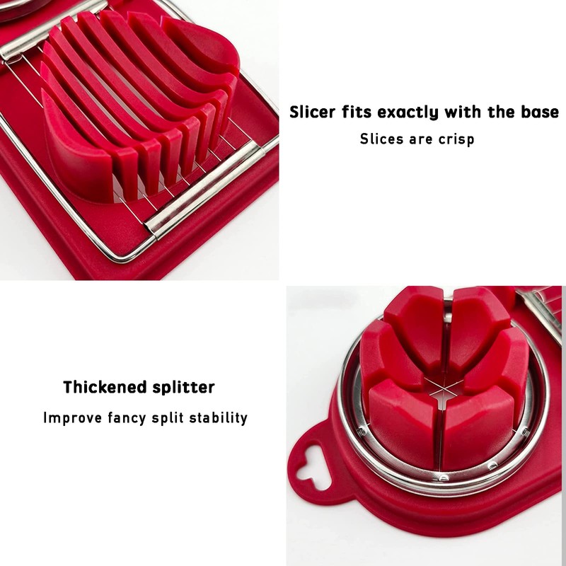jiuzcare Egg Slicer 2 in 1 Egg Cutting Tool Metal