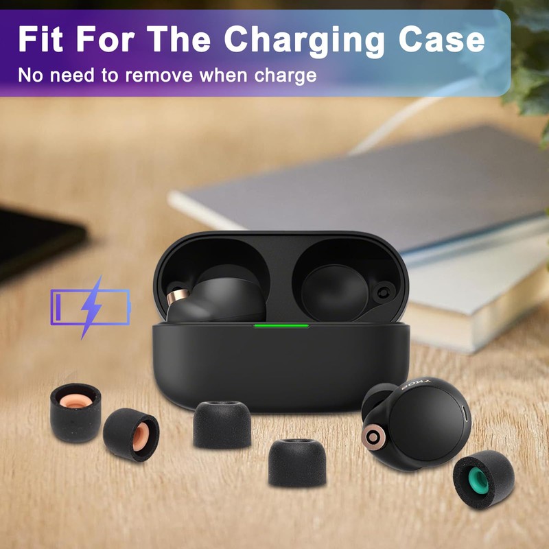 Memory Foam Eartips Ear Buds for Sony WF-1000XM4, Ear Tips