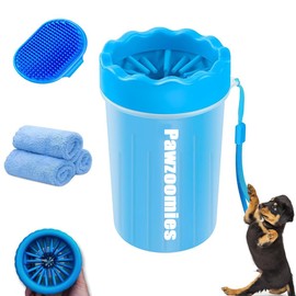 Pawzoomies Dog Paw Cleaner, Dog Paw Washer, Paw Muddy Paw Cleaner, Pet Foot Cleaner for Small Medium Breed Dogs/Cats (with towel and bath brush kit)