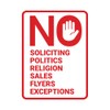 Portrait Round No Soliciting No Politics No Religion No Sales