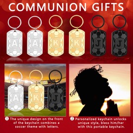 Miss Chipmunk Initial Keychain Gifts for Men,Soccer Letter Dog Tag Mens Keychain,Mens Accessories Christmas Gifts(Black M)